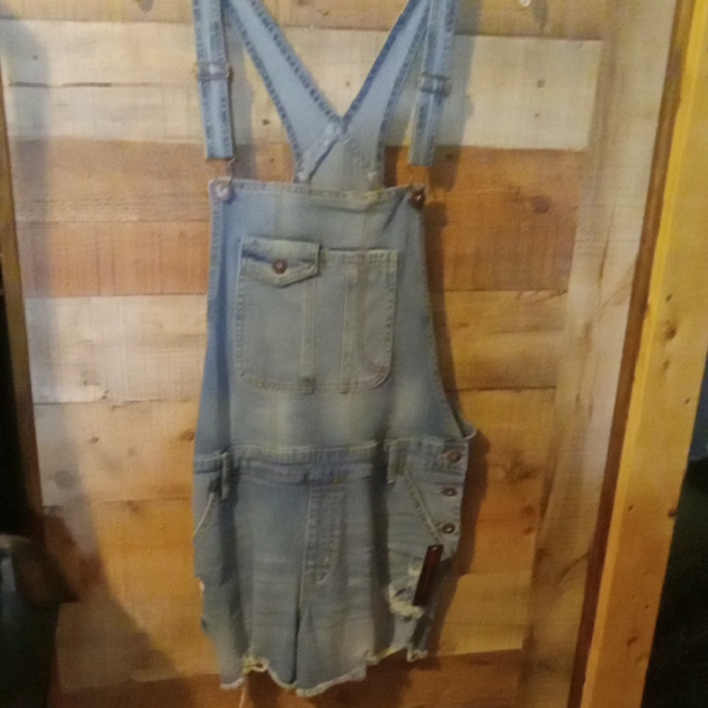 No Boundaries Light Blue Denim Overalls